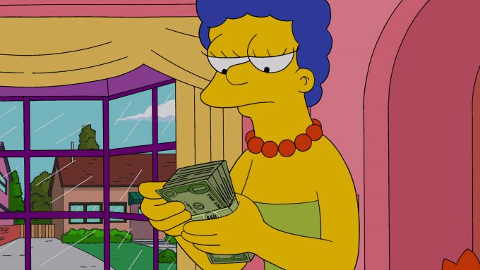 Мардж Симпсон считает деньги