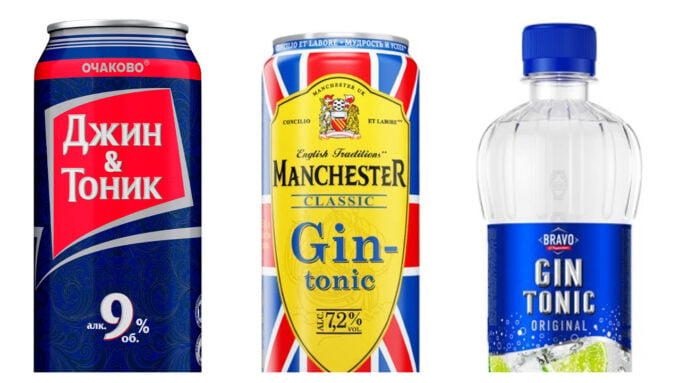 Популярные бренды джин-тоника «Очаково», Manchester и Bravo Premium