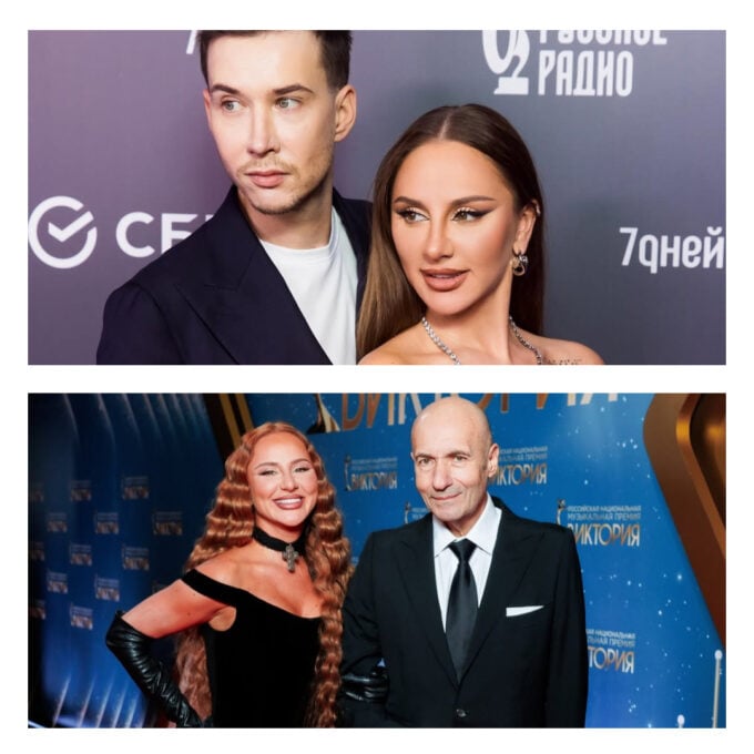 Анна Асти с Дмитрием Лореном (сверху) и с Игорем Крутом (снизу)