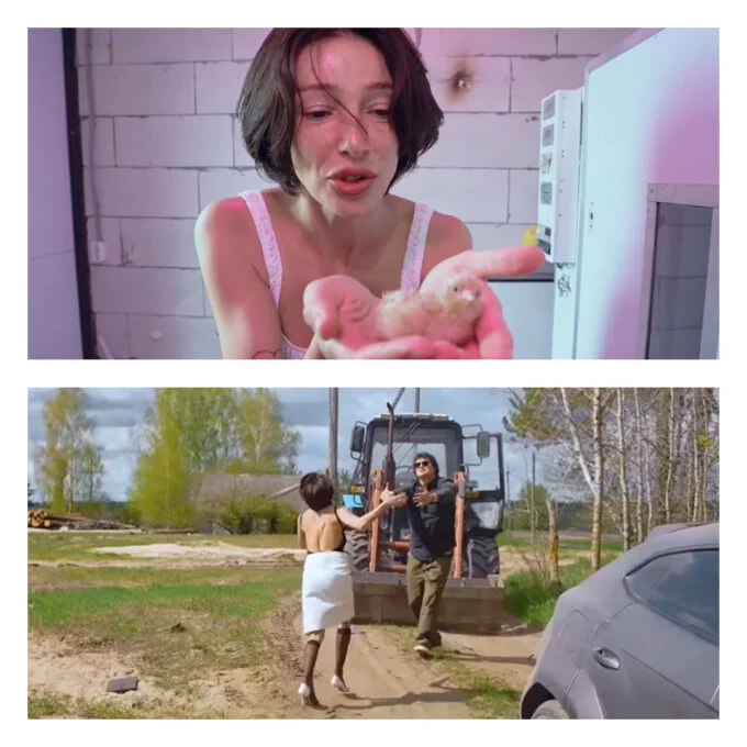Настя Ивлеева с мужем (снизу) в реалити-шоу «Чегеря»
