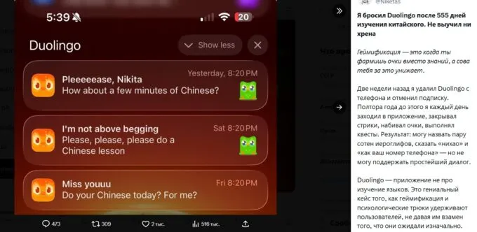 Как Никита Лихачев учил китайский язык с Duolingo