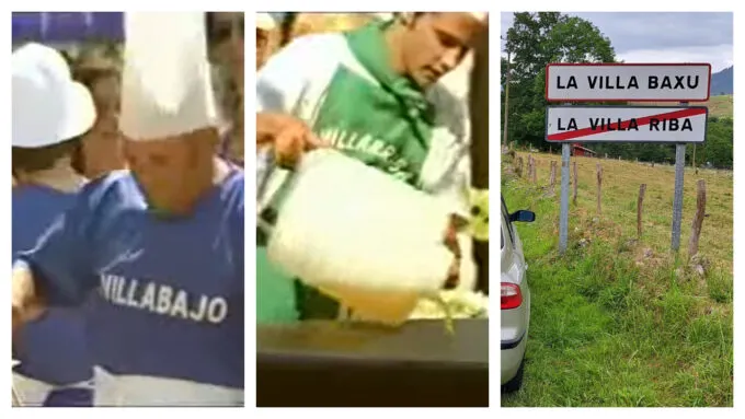 Деревни Вилларибо и Виллабаджо в рекламе Fairy из 1990-х и в реальности (справа)