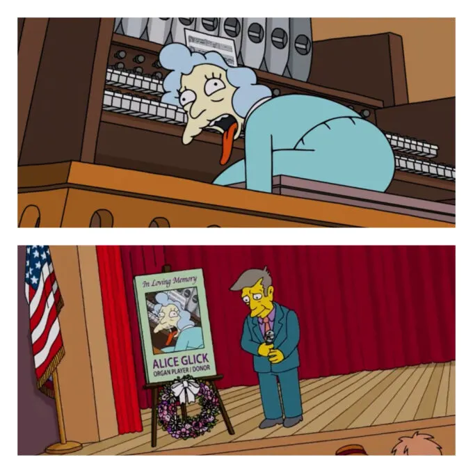 Органистка миссис Элис Глик окончательно умерла в «Симпсонах»