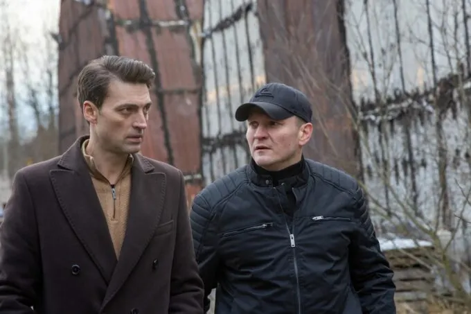 Иван Колесников и Сергей Жарков на съемках сериала НТВ «Первый отдел»