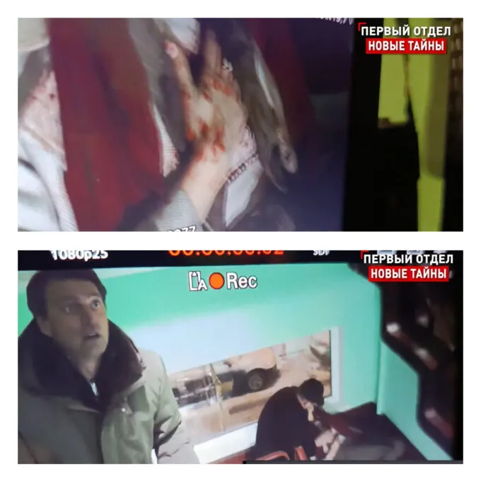 Раненая Котикова на руках Шибанова в шестом сезоне сериала НТВ «Первый отдел» 