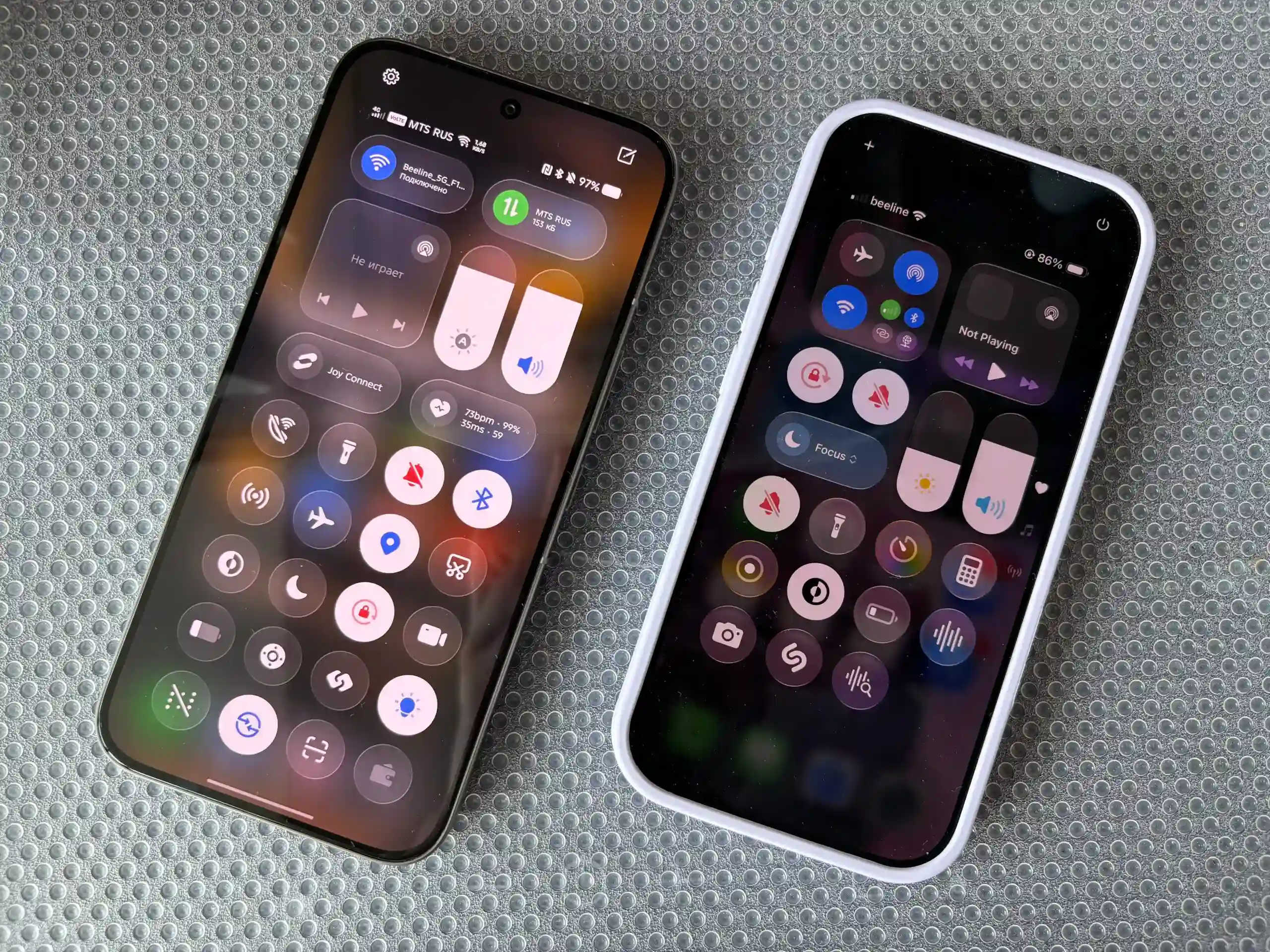 Сравнение интерфейсов XOS 16 (Infinix Note 60 Pro) и iOS 26 (iPhone 17)