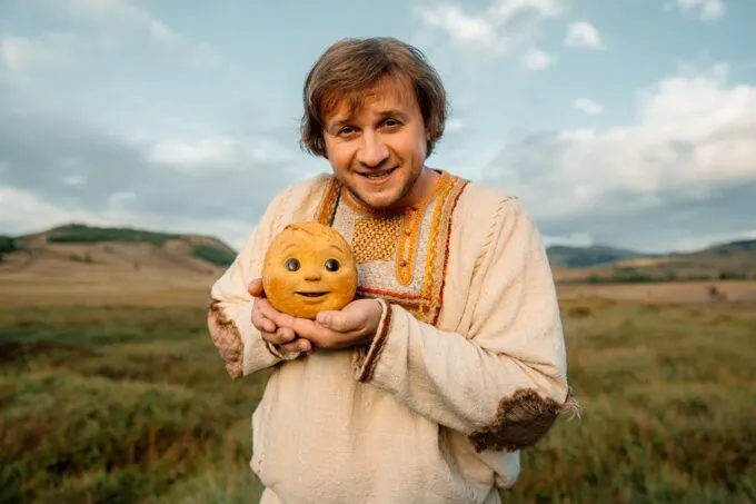 Дмитрий Журавлев на съемках фильма «Последний богатырь. Колобок»